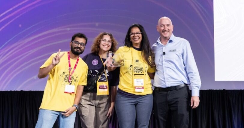 DemoFest winners getting their awards