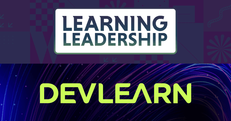 Learning Leadership and DevLearn Event logos